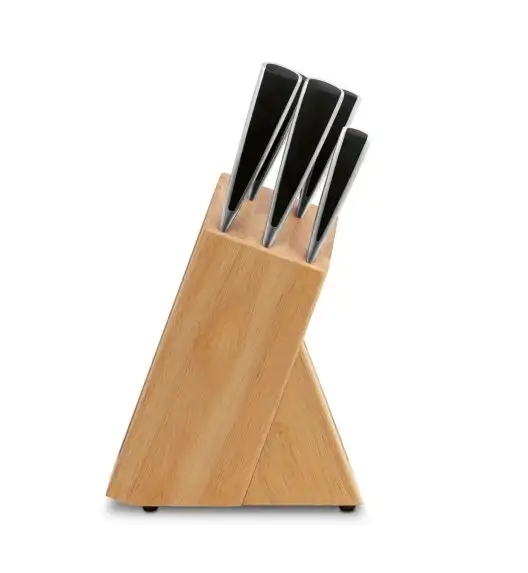 STARKE PRO HARUNA Komplet noży kuchennych w bloku 6 el. / drewno kauczukowe / niemiecka jakość 