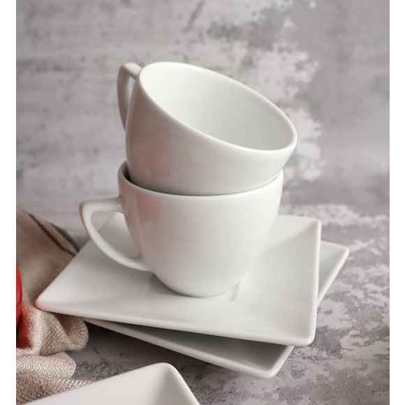 LUBIANA CLASSIC Komplet 12 Filiżanek 280 ml + spodki 15 cm / 24 el / 12 os 