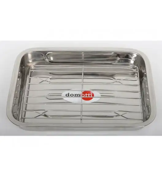 DOMOTTI Brytfanna z rusztem 35 x 26 x 6 cm / stal nierdzewna
