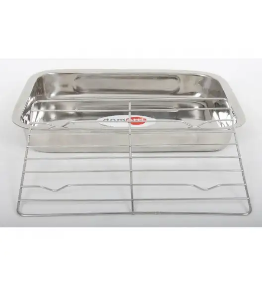 DOMOTTI Brytfanna z rusztem 35 x 26 x 6 cm / stal nierdzewna