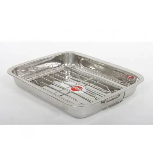 DOMOTTI Brytfanna z rusztem 40 x 28,5 x 5 cm / stal nierdzewna / 81232