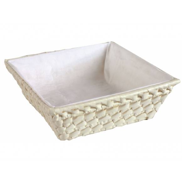DOMOTTI PALMA Kwadratowy koszyk na pieczywo 22 x 7 cm / ecru / 68089