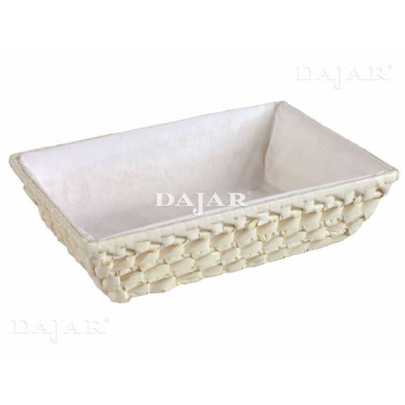 DOMOTTI PALMA Prostokątny koszyk na pieczywo 25 x 18 x 7 cm / ecru / 68091