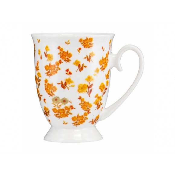 AMBITION DIANA Kubek 300 ml / pomarańczowe kwiaty / porcelana / 39920