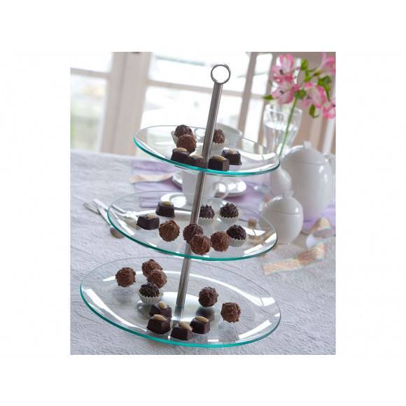 AMBITION LEILA Patera trzypoziomowa 39 x 30 cm / szkło / 69897