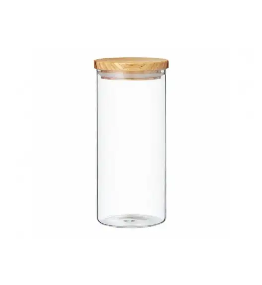 AMBITION NORDIC Pojemnik szklany z bambusowym wieczkiem 1,4 l / styl skandynawski