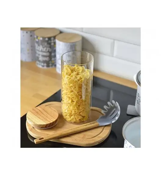 AMBITION NORDIC Pojemnik szklany z bambusowym wieczkiem 650 ml / styl skandynawski