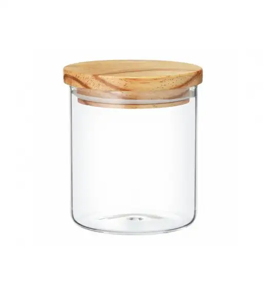 AMBITION NORDIC Pojemnik szklany z bambusowym wieczkiem 650 ml / styl skandynawski