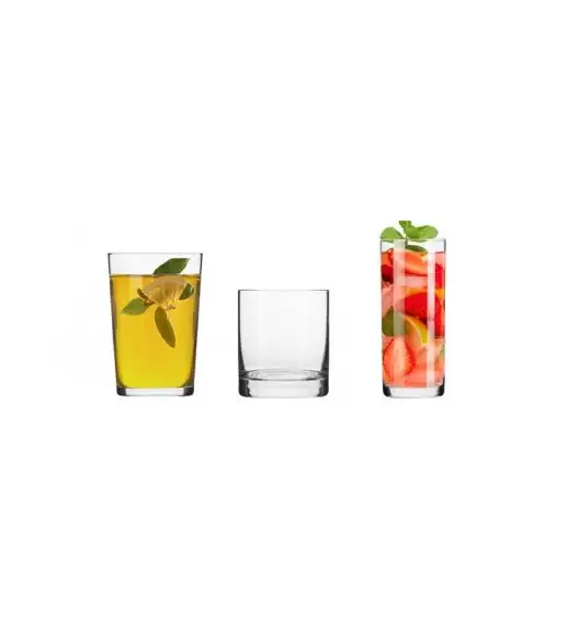 KROSNO BASIC LONG DRINK Komplet szklanek do drinków 6 el / 300 ml / szkło najwyższej jakości