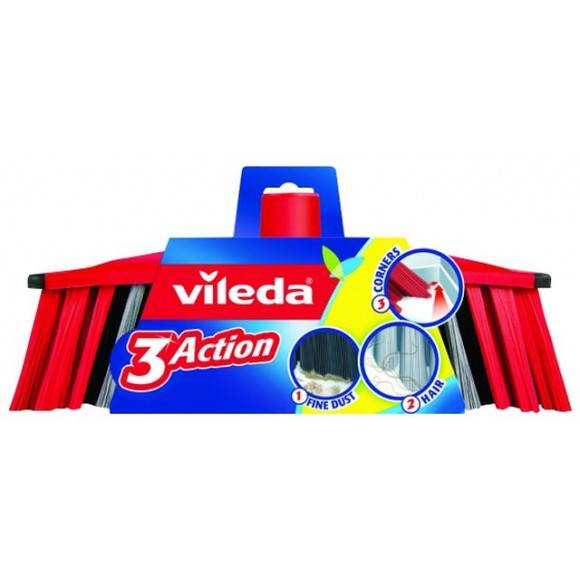 VILEDA® 3Action Szczotka do zamiatania / 3 rodzaje włosia / 173118 / DELHAN