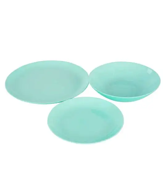 LUMINARC DIWALI TURQUISE Komplet obiadowy 18 el dla 6 os / szkło hartowane