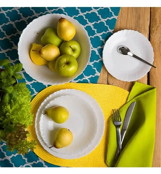 LUMINARC FESTON Komplet obiadowy 19 el dla 6 os / Wyprodukowane we Francji / Szkło hartowane / 03985