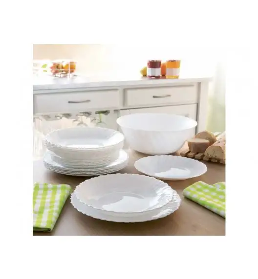 LUMINARC FESTON Komplet obiadowy 19 el dla 6 os / Wyprodukowane we Francji / Szkło hartowane / 03985