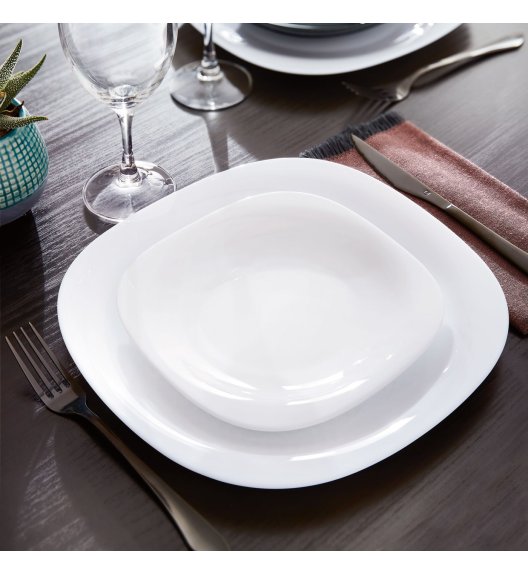 LUMINARC CARINE NEO WHITE Komplet obiadowy 18 el dla 6 os  / szkło hartowane