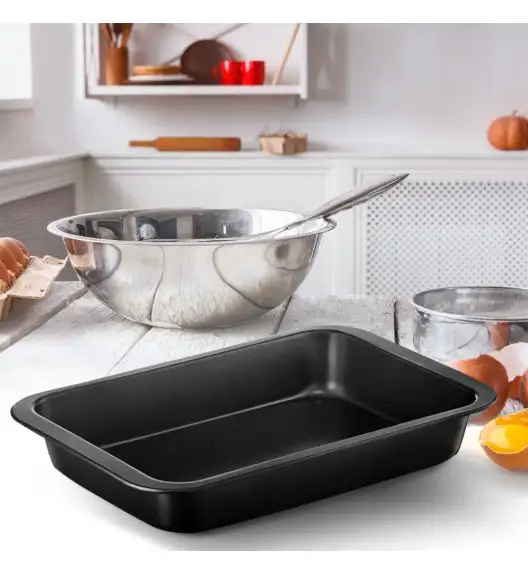 AMBITION LUKRECJA Forma do pieczenia z plastikową pokrywą 36 x 25 cm / czarna / 69935
