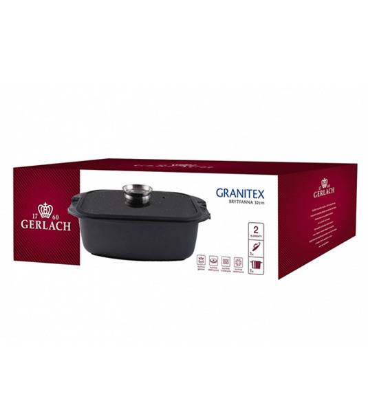 GERLACH GRANITEX Zestaw patelni z powłoką ceramiczną ILAG Granitec® 20, 28 cm z pokrywkami + Brytfanna 32 cm z pokrywką / 6 elementów / aluminium