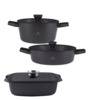 GERLACH GRANITEX Komplet garnków 24 + 28 cm z pokrywką 4,4 L + brytfanna 32 cm / 6 elementów / powłoka ILAG Granitec® / indukcja