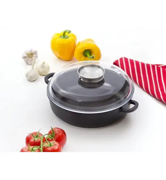 AMBITION MAGNAT Brytfanna / patelnia głęboka z pokrywą Ø24 cm / aluminium / czarna / 84522