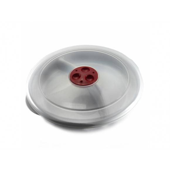 AMBITION SMART Talerz dzielony do kuchenki mikrofalowej 25 cm / biało-czerwony / tworzywo sztuczne / 699348