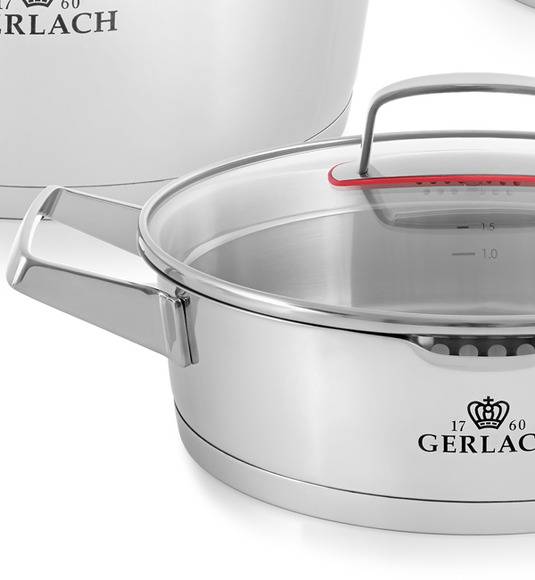 GERLACH SUPERIOR Komplet Garnki z pokrywkami 10 el + Garnek Gerlach Simple 7 L + Brytfanna 32 cm Gerlach Granitex