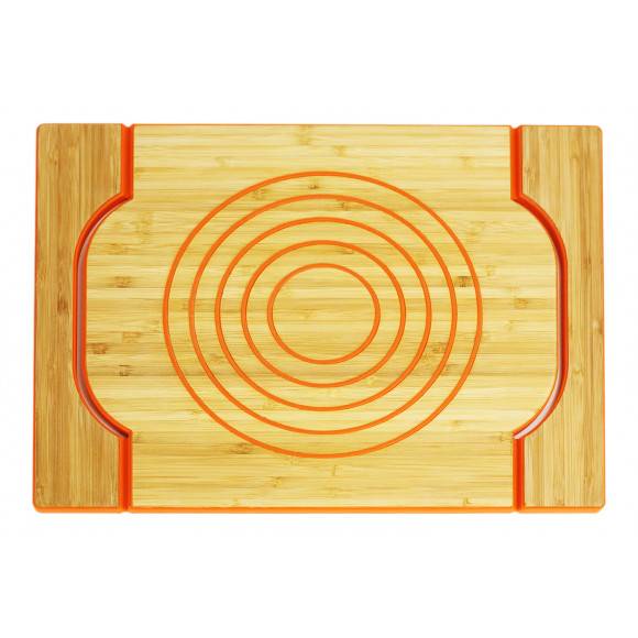 FREEFORM Dwustronna taca do serwowania pomarańczowa / drewno bambusowe + silikon / LENA