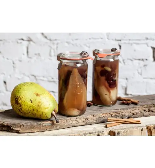 WECK Komplet 6 słoików cylindrycznych na przetwory z uszczelką i 2 zapinkami 1,59l