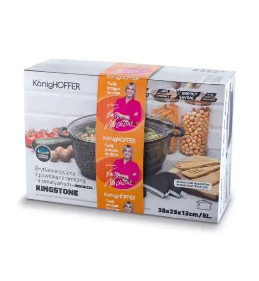 KonigHOFFER KINGSTONE Brytfanna owalna 8 l z aromatyzerem / powłoka ceramiczna