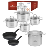GERLACH BRAVA Komplet Garnki z pokrywkami 8 el + Garnek 7 l + patelnie Gerlach Granitex 20, 28 cm 