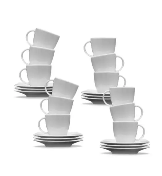 LUBIANA VICTORIA 6 x filiżanka do espresso 90 ml + spodki / 12 el / porcelana