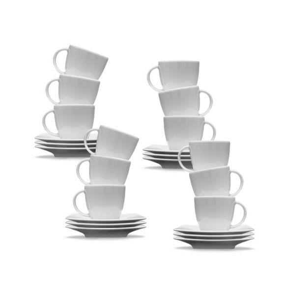 LUBIANA VICTORIA 6 x filiżanka do espresso 90 ml + spodki / 12 el / porcelana