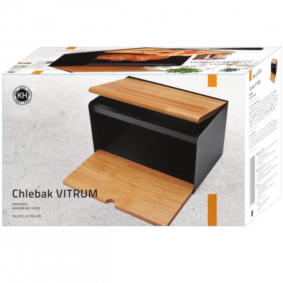 KÖNIGHOFFER VITRUM Chlebak z deską 35,5 cm / 2w1 / drewno bambusowe