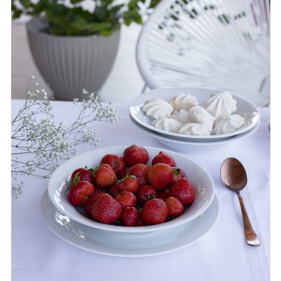 WYPRZEDAŻ! LUBIANA ETO MODERN BIAŁY Serwis obiadowy 18 el / 6 osób / porcelana dekorowana
