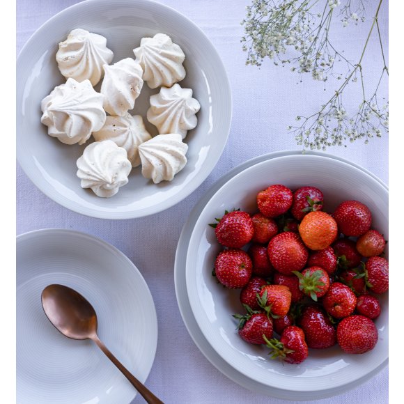 WYPRZEDAŻ! LUBIANA ETO MODERN BIAŁY Serwis obiadowy 18 el / 6 osób / porcelana dekorowana