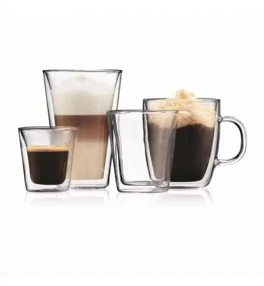 BODUM BISTRO Komplet 2 szklanych kubków do latte 0,45 l / podwójne ścianki / Btrzy