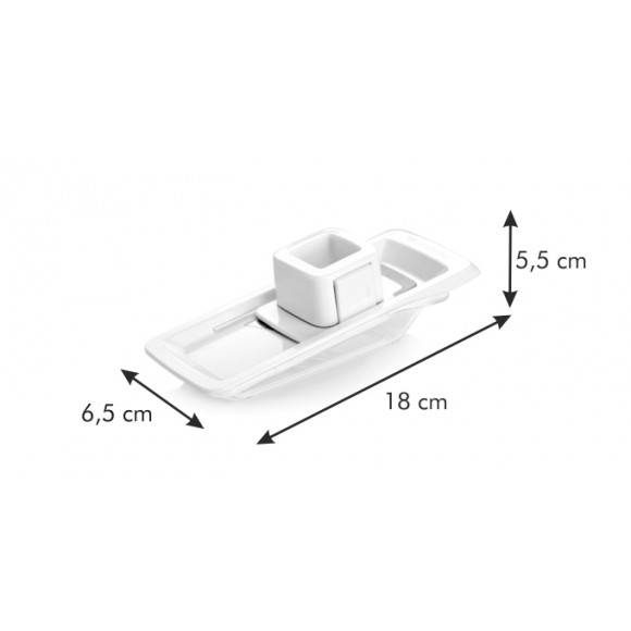 TESCOMA HANDY Tarka do plasterkowania czosnku 18 x 6,5 x 5,5cm/ stal nierdzewna/ biała