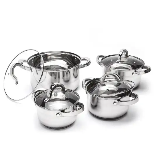 KönigHOFFER ZEFIR Komplet garnków ze stali nierdzewnej 8 elementów / indukcja