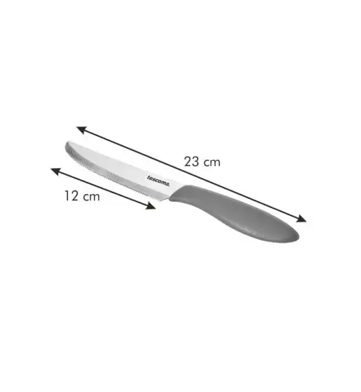 TESCOMA PRESTO Nóż stołowy 12cm 6szt./ Stal nierdzewna/ Biały