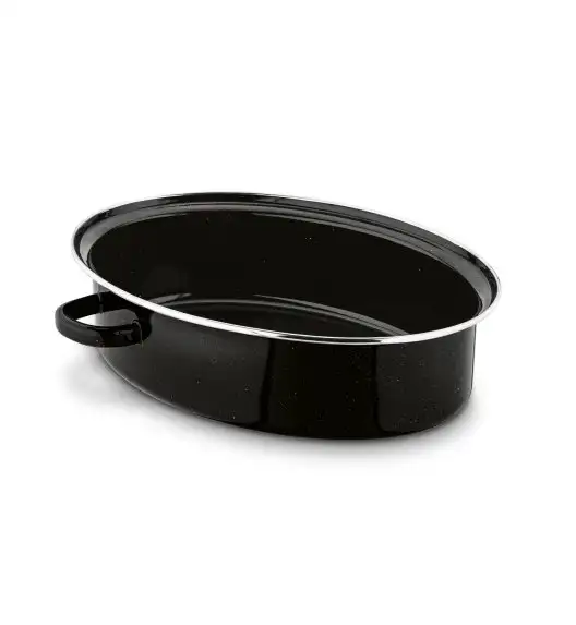 TADAR Brytfanna owalna z okuciem i grillem 3,5 L / czarna / stal węglowa / indukcja