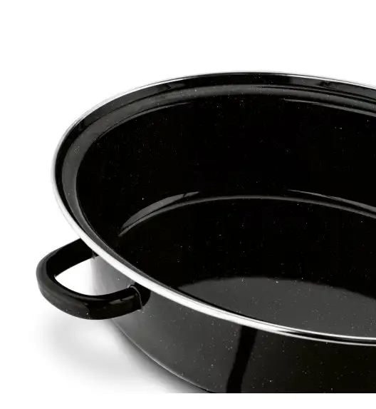 TADAR Brytfanna owalna z okuciem i grillem 3,5 L / czarna / stal węglowa / indukcja