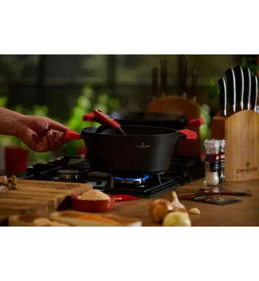 ZWIEGER OBSIDIAN Komplet garnków z pokrywkami 1l, 3l, 5l/ GREBLON C3+
