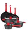 ZWIEGER OBSIDIAN Komplet garnków z pokrywkami 6 el + patelnie Zwieger Obsidian 20, 24, 28cm