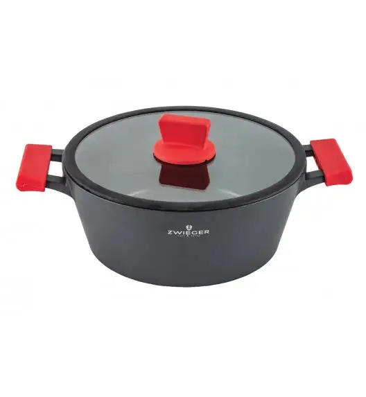 ZWIEGER OBSIDIAN Komplet garnków z pokrywkami 3l, 5l+ patelnie Obsidian 24, 28 cm/ GREBLON C3+