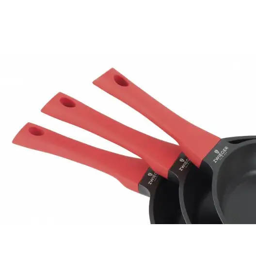 ZWIEGER OBSIDIAN Komplet patelni 20 cm 24cm 28cm+ łopatka/ GREBLON C3+ non- stick/ 20 cm 24cm 28cm