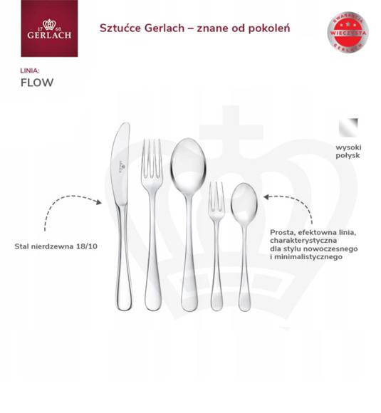 GERLACH FLOW Sztućce Komplet 60 el pudełko / 12 osób / połysk