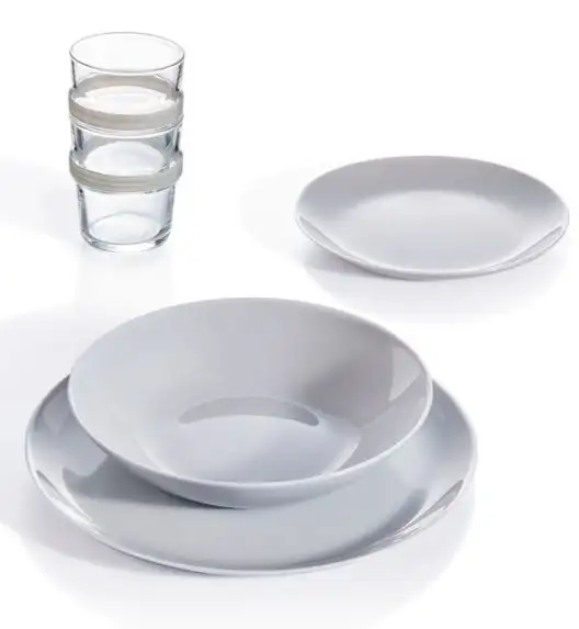 LUMINARC DIWALI GRANIT Komplet obiadowy 18 el dla 6 os / Szkło hartowane