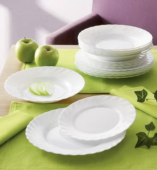 LUMINARC TRIANON Komplet obiadowy 19 el dla 6 os / Szkło hartowane