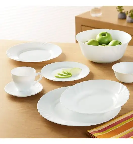 LUMINARC CADIX Komplet obiadowy 19 el dla 6 os z talerzem głębokim / Szkło hartowane