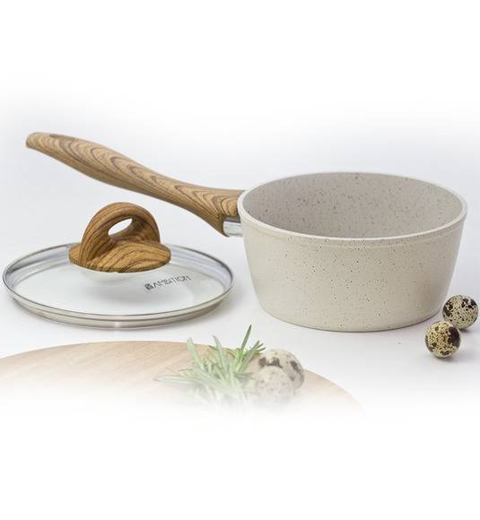 AMBITION NATURE Komplet garnków z pokrywkami 6 el + Patelnia Nature 20 cm + Wok 26 cm / indukcja 