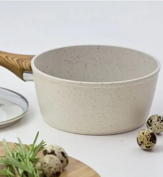 AMBITION NATURE Komplet garnków z pokrywkami 6 el + Patelnia Nature 20 cm + Wok 26 cm / indukcja 