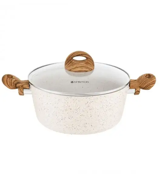 AMBITION NATURE Komplet garnków z pokrywkami 6 el + Patelnia Nature 20 cm + Wok 26 cm / indukcja 